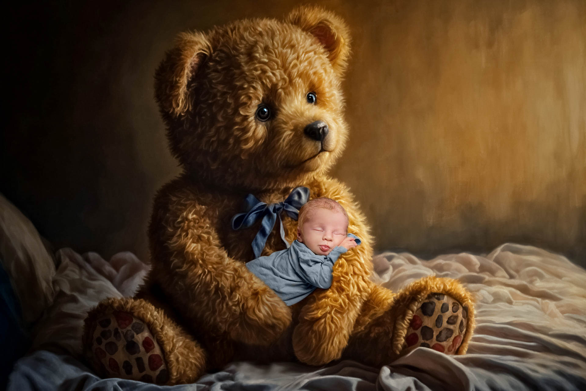 Le nourrisson et l'ours brun